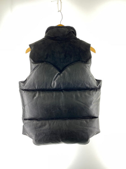 【中古品】【メンズ】 ROCKY MOUNTAIN ロッキーマウンテン FEATHERBED ALL LEATHER CHRISTY VEST 450-442-04 オール レザー ダウン ベスト メンズ アウター 145-260130-em-38-min サイズ：38 カラー：ブラック 万代Net店