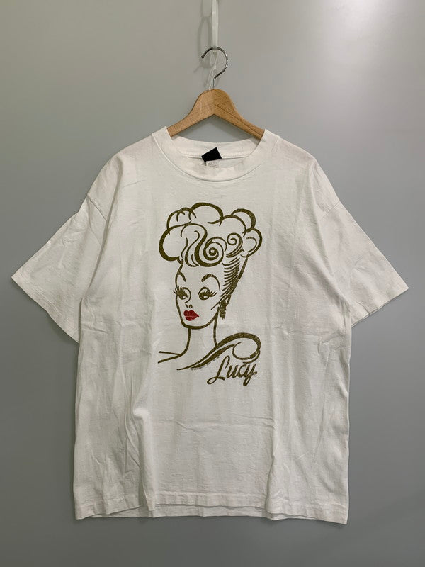 【中古品】【メンズ】 DIAMOND DUST ダイヤモンドダスト 90’s SS LUCY TEE 90年代 USA製 ルーシー ショートスリーブティーコットンシャツ トップス 146-260129-SH-10-min サイズ：XL カラー：ホワイト 万代Net店