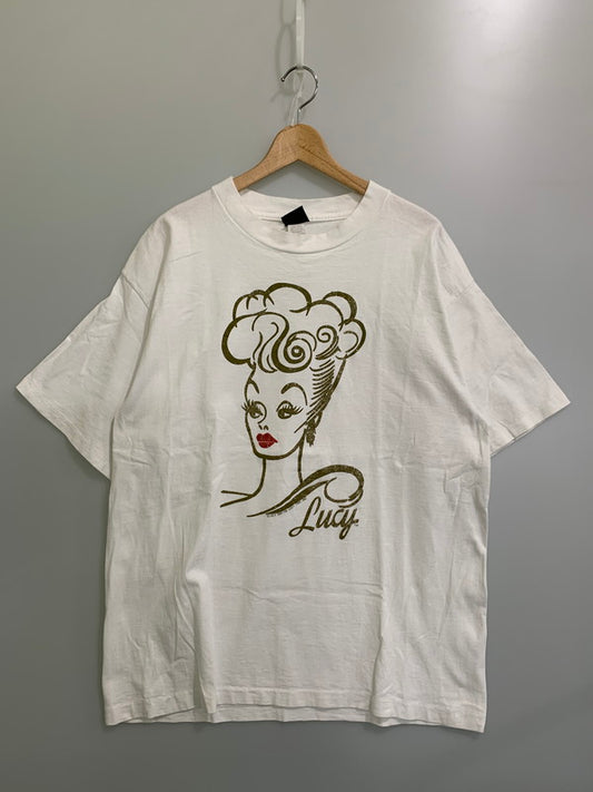 【中古品】【メンズ】 DIAMOND DUST ダイヤモンドダスト 90’s SS LUCY TEE 90年代 USA製 ルーシー ショートスリーブティーコットンシャツ トップス 146-260129-SH-10-min サイズ：XL カラー：ホワイト 万代Net店