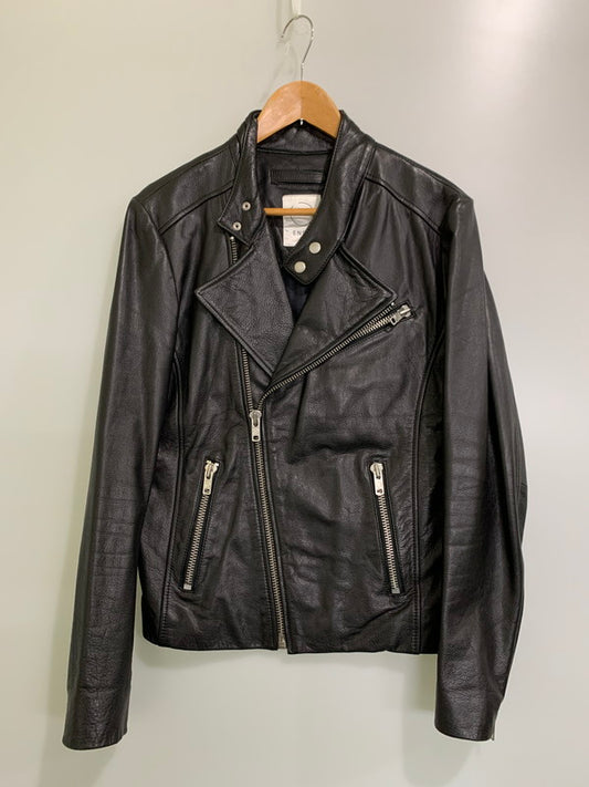 【中古品】【メンズ】 KENZO ENZO ART ケンゾー レザー ダブルライダースジャケット 962617 パキスタン製 メンズ アウター 141-260127-em-27-min サイズ：S カラー：ブラック 万代Net店