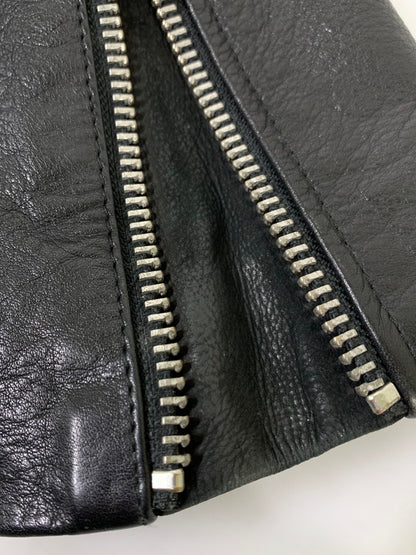 【中古品】【メンズ】 KENZO ENZO ART ケンゾー レザー ダブルライダースジャケット 962617 パキスタン製 メンズ アウター 141-260127-em-27-min サイズ：S カラー：ブラック 万代Net店