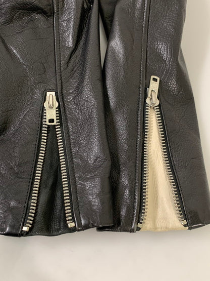 【中古品】【メンズ】 KENZO ENZO ART ケンゾー レザー ダブルライダースジャケット 962617 パキスタン製 メンズ アウター 141-260127-em-27-min サイズ：S カラー：ブラック 万代Net店