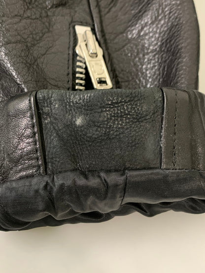 【中古品】【メンズ】 KENZO ENZO ART ケンゾー レザー ダブルライダースジャケット 962617 パキスタン製 メンズ アウター 141-260127-em-27-min サイズ：S カラー：ブラック 万代Net店