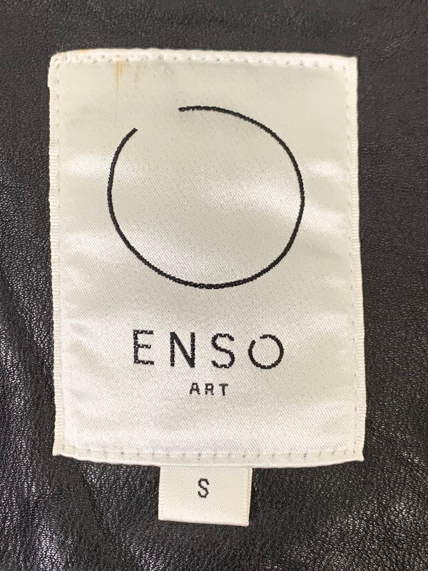 【中古品】【メンズ】 KENZO ENZO ART ケンゾー レザー ダブルライダースジャケット 962617 パキスタン製 メンズ アウター 141-260127-em-27-min サイズ：S カラー：ブラック 万代Net店