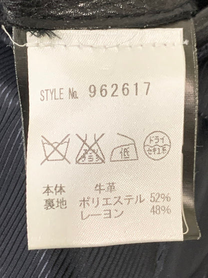 【中古品】【メンズ】 KENZO ENZO ART ケンゾー レザー ダブルライダースジャケット 962617 パキスタン製 メンズ アウター 141-260127-em-27-min サイズ：S カラー：ブラック 万代Net店