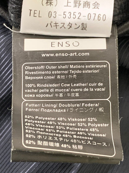 【中古品】【メンズ】 KENZO ENZO ART ケンゾー レザー ダブルライダースジャケット 962617 パキスタン製 メンズ アウター 141-260127-em-27-min サイズ：S カラー：ブラック 万代Net店