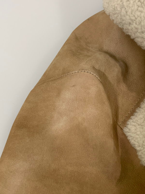 【中古品】【メンズ】 BALENCIAGA バレンシアガ MOUTON SUEDE JACKET 00494 ムートン・スエードジャケット メンズ アウター ムートンファー 141-260127-em-25-min サイズ：46 カラー：ベージュ/ホワイト 万代Net店