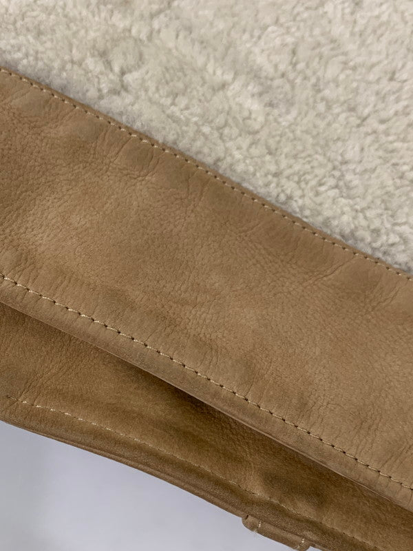 【中古品】【メンズ】 BALENCIAGA バレンシアガ MOUTON SUEDE JACKET 00494 ムートン・スエードジャケット メンズ アウター ムートンファー 141-260127-em-25-min サイズ：46 カラー：ベージュ/ホワイト 万代Net店