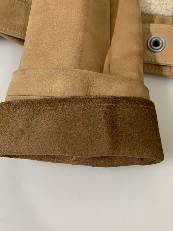 【中古品】【メンズ】 BALENCIAGA バレンシアガ MOUTON SUEDE JACKET 00494 ムートン・スエードジャケット メンズ アウター ムートンファー 141-260127-em-25-min サイズ：46 カラー：ベージュ/ホワイト 万代Net店