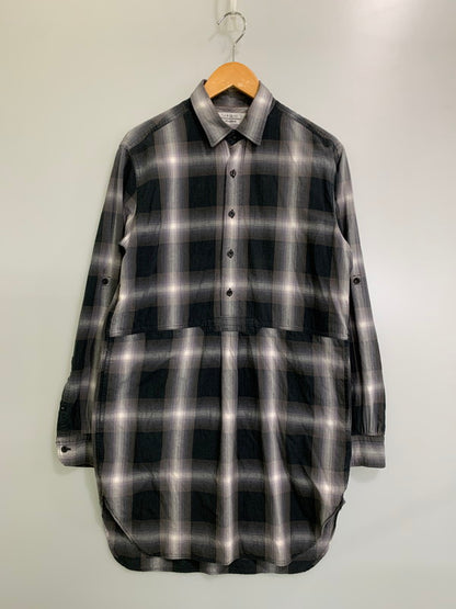 【中古品】【メンズ】 UNUSED アンユーズド OMBRE CHECK オンブレチェック PULLOVER SHIRT プルオーバーシャツ ロングシャツ 140-260129-SH-02-min サイズ：2 カラー：グレー系 万代Net店
