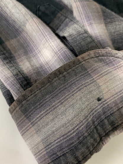 【中古品】【メンズ】 UNUSED アンユーズド OMBRE CHECK オンブレチェック PULLOVER SHIRT プルオーバーシャツ ロングシャツ 140-260129-SH-02-min サイズ：2 カラー：グレー系 万代Net店
