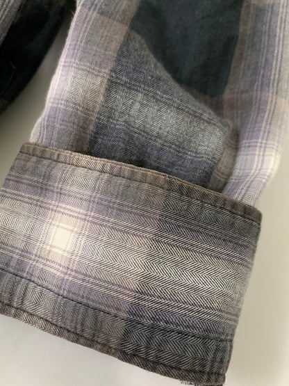 【中古品】【メンズ】 UNUSED アンユーズド OMBRE CHECK オンブレチェック PULLOVER SHIRT プルオーバーシャツ ロングシャツ 140-260129-SH-02-min サイズ：2 カラー：グレー系 万代Net店