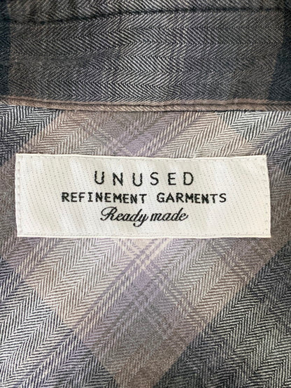 【中古品】【メンズ】 UNUSED アンユーズド OMBRE CHECK オンブレチェック PULLOVER SHIRT プルオーバーシャツ ロングシャツ 140-260129-SH-02-min サイズ：2 カラー：グレー系 万代Net店