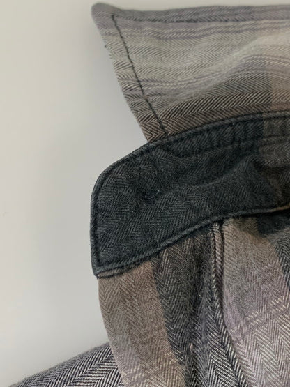 【中古品】【メンズ】 UNUSED アンユーズド OMBRE CHECK オンブレチェック PULLOVER SHIRT プルオーバーシャツ ロングシャツ 140-260129-SH-02-min サイズ：2 カラー：グレー系 万代Net店