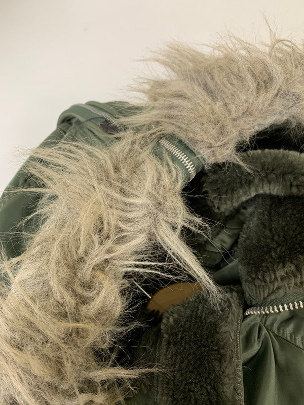 【中古品】【メンズ】 ALPHA INDUSTRIES アルファ インダストリー 90S N-2B FLIGHT JACKET 1615-573-8335 フード ファー フライト ジャケット 90年代 ヴィンテージ メンズアウター アメリカ製 146-260127-em-30-min サイズ：M カラー：オリーブグリーン 万代Net店