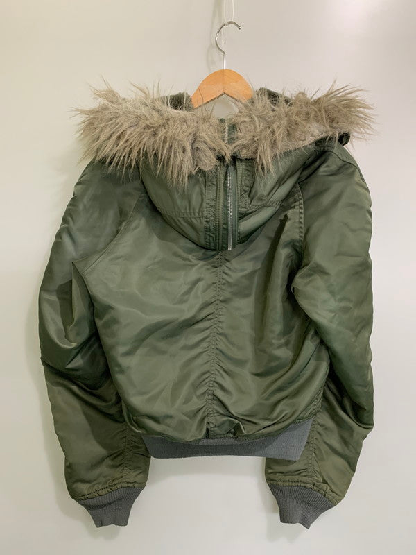 【中古品】【メンズ】 ALPHA INDUSTRIES アルファ インダストリー 90S N-2B FLIGHT JACKET 1615-573-8335 フード ファー フライト ジャケット 90年代 ヴィンテージ メンズアウター アメリカ製 146-260127-em-30-min サイズ：M カラー：オリーブグリーン 万代Net店