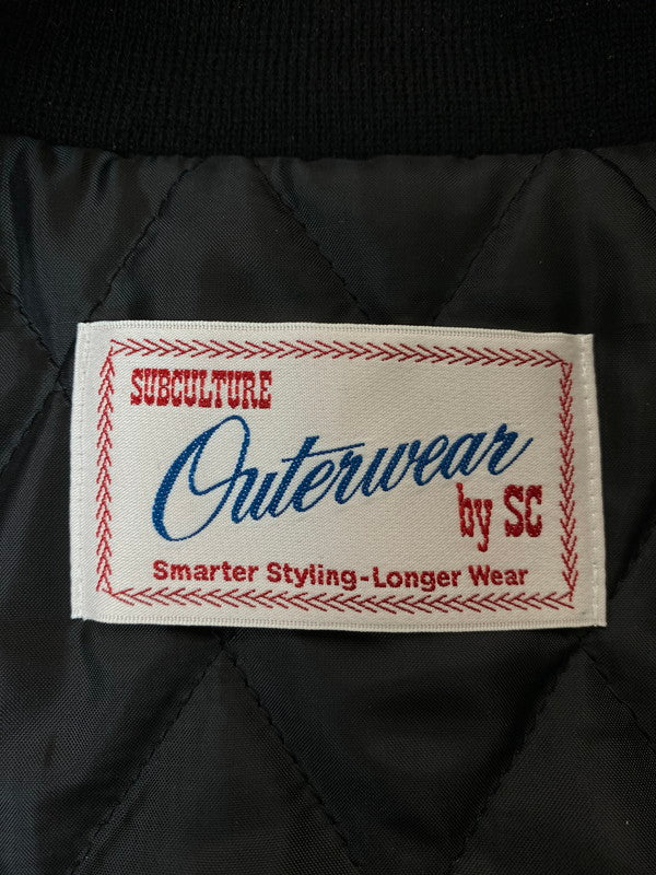 【中古品】【メンズ】 SUBCULTURE サブカルチャー 24AW STADIUM JACKET SCJK-A2401 スタジアムジャケット アウター スタジャン 145-260131-kk-22-min サイズ：1 カラー：ブラック 万代Net店