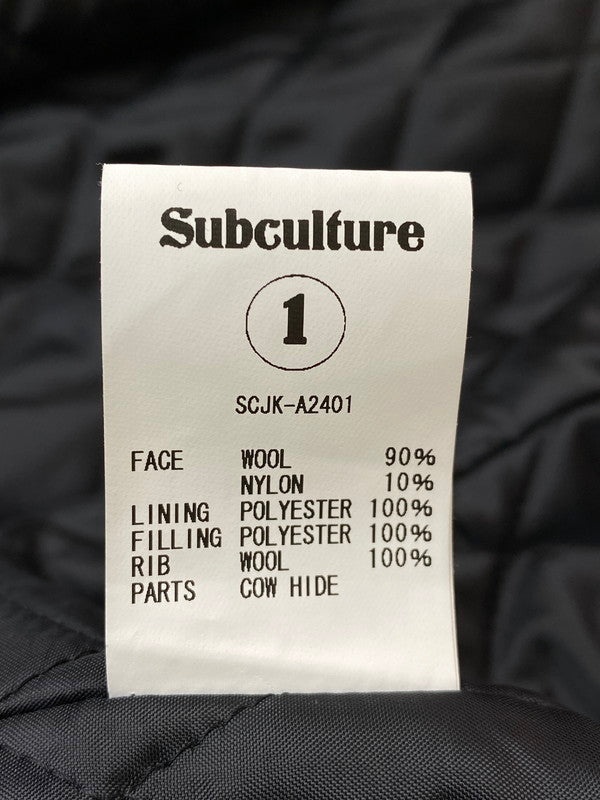 【中古品】【メンズ】 SUBCULTURE サブカルチャー 24AW STADIUM JACKET SCJK-A2401 スタジアムジャケット アウター スタジャン 145-260131-kk-22-min サイズ：1 カラー：ブラック 万代Net店