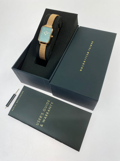 【中古品】【メンズ】 Daniel Wellington ダニエルウェリントン QUADRO PRESSED MELROSE GREEN ROSE GOLD クアドロ プレスド メルローズ グリーン ローズゴールド 腕時計 ウォッチ メンズ スクエア型 198-260202-em-50-min カラー：ゴールド/グリーン 万代Net店