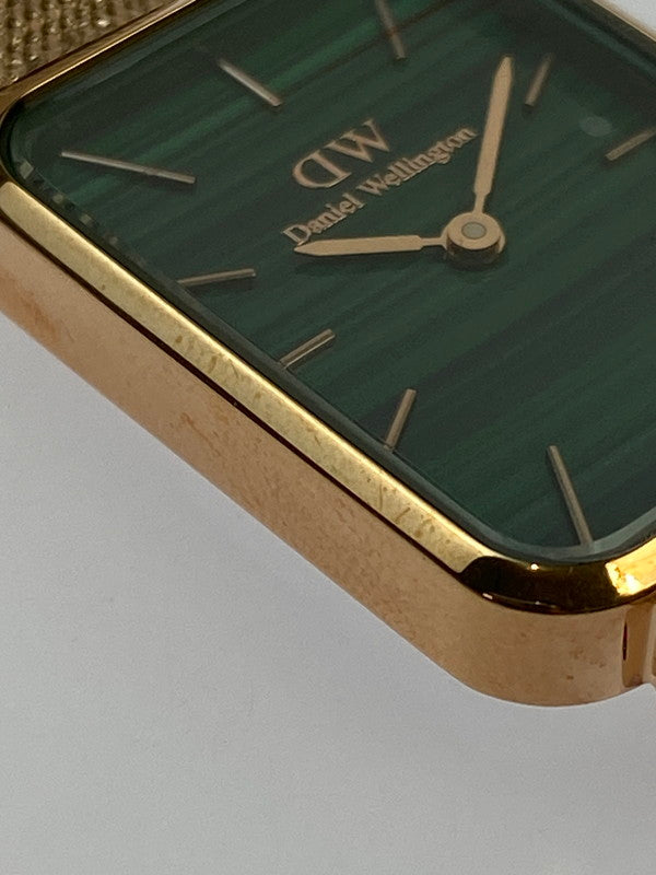 【中古品】【メンズ】 Daniel Wellington ダニエルウェリントン QUADRO PRESSED MELROSE GREEN ROSE GOLD クアドロ プレスド メルローズ グリーン ローズゴールド 腕時計 ウォッチ メンズ スクエア型 198-260202-em-50-min カラー：ゴールド/グリーン 万代Net店