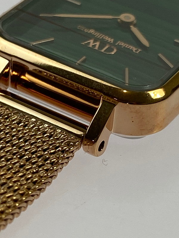 【中古品】【メンズ】 Daniel Wellington ダニエルウェリントン QUADRO PRESSED MELROSE GREEN ROSE GOLD クアドロ プレスド メルローズ グリーン ローズゴールド 腕時計 ウォッチ メンズ スクエア型 198-260202-em-50-min カラー：ゴールド/グリーン 万代Net店
