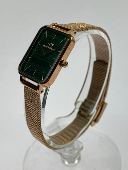 【中古品】【メンズ】 Daniel Wellington ダニエルウェリントン QUADRO PRESSED MELROSE GREEN ROSE GOLD クアドロ プレスド メルローズ グリーン ローズゴールド 腕時計 ウォッチ メンズ スクエア型 198-260202-em-50-min カラー：ゴールド/グリーン 万代Net店