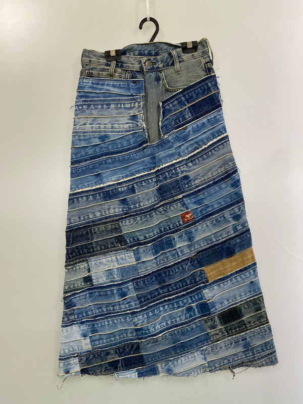 【中古品】【レディース】 USED ユーズド REMAKE DENIM SKIRT リメイク デニム スカート レディース ロングスカート 171-260220-em-44-min カラー：インディゴ 万代Net店