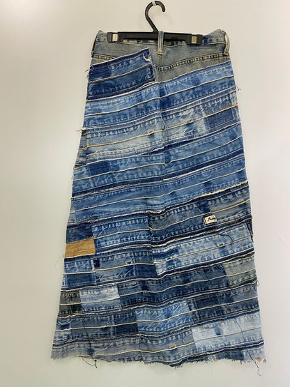【中古品】【レディース】 USED ユーズド REMAKE DENIM SKIRT リメイク デニム スカート レディース ロングスカート 171-260220-em-44-min カラー：インディゴ 万代Net店