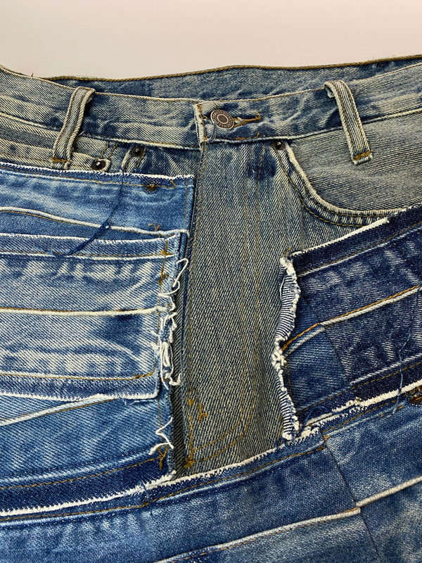 【中古品】【レディース】 USED ユーズド REMAKE DENIM SKIRT リメイク デニム スカート レディース ロングスカート 171-260220-em-44-min カラー：インディゴ 万代Net店