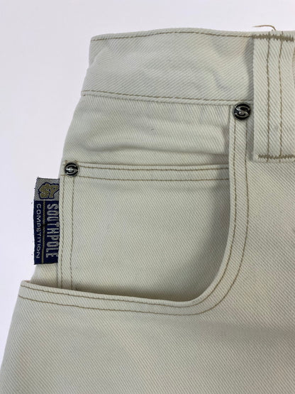 【中古品】【メンズ】 SOUTHPOLE サウスポール WHITE BAGGY DENIM PANT ホワイト バギー デニム パンツ メンズ ボトムス ジーパン ジーンズ 157-260220-em-31-min サイズ：32 カラー：ホワイト 万代Net店