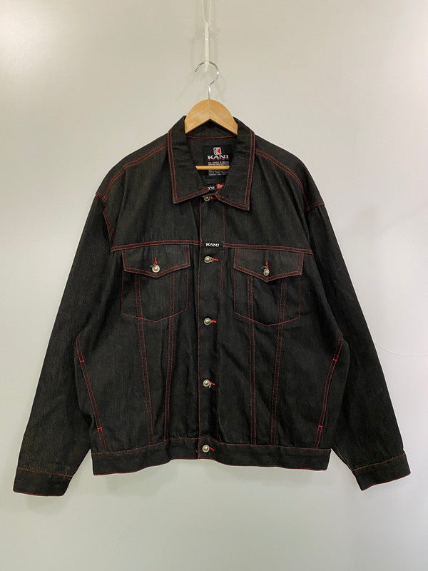 【中古品】【メンズ】 KARL KANI カールカナイ RED STITCH DENIM JACKET レッドステッチデニムジャケット 146-260207-zi-19-min サイズ：XXL カラー：ブラック 万代Net店