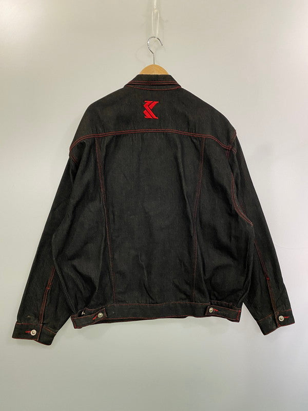【中古品】【メンズ】 KARL KANI カールカナイ RED STITCH DENIM JACKET レッドステッチデニムジャケット 146-260207-zi-19-min サイズ：XXL カラー：ブラック 万代Net店