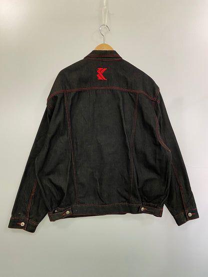 【中古品】【メンズ】 KARL KANI カールカナイ RED STITCH DENIM JACKET レッドステッチデニムジャケット 146-260207-zi-19-min サイズ：XXL カラー：ブラック 万代Net店