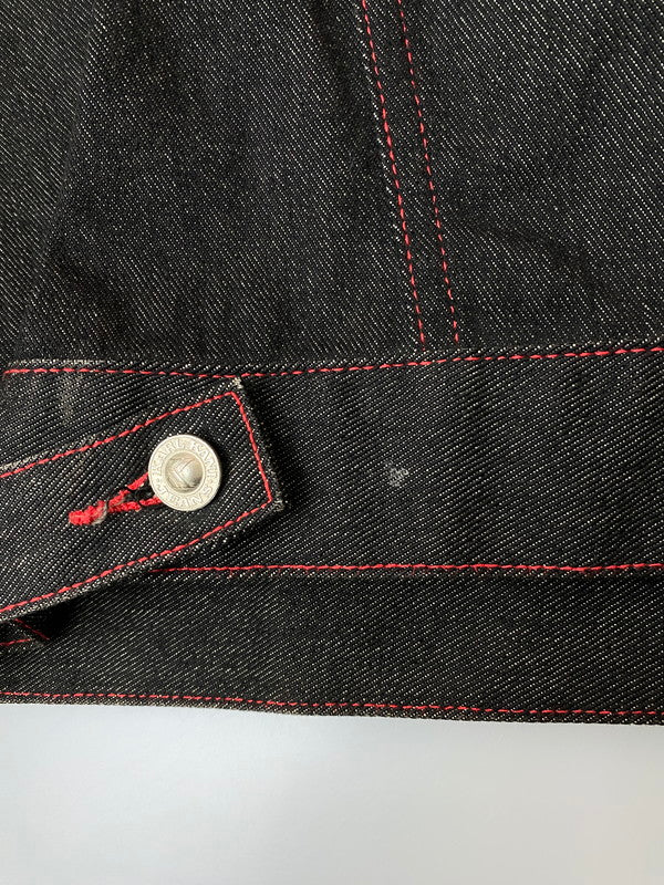 【中古品】【メンズ】 KARL KANI カールカナイ RED STITCH DENIM JACKET レッドステッチデニムジャケット 146-260207-zi-19-min サイズ：XXL カラー：ブラック 万代Net店