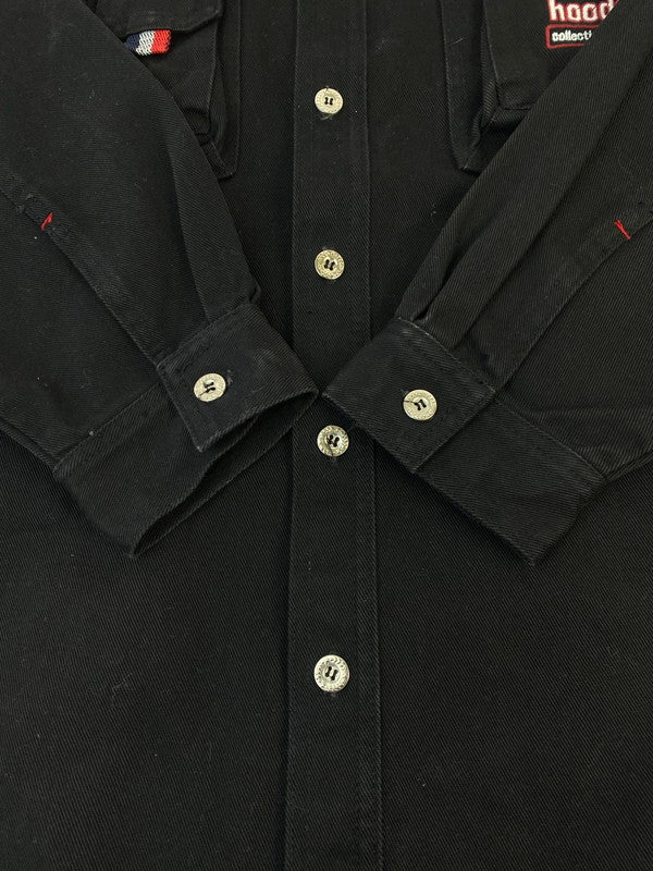 【中古品】【メンズ】 HOODSWEAR フッドスウェアー HOOD BLACK DENIM COVERALL フード ブラック デニム カバーオール ジャケット 146-260215-SH-11-min サイズ：L カラー：ブラック 万代Net店