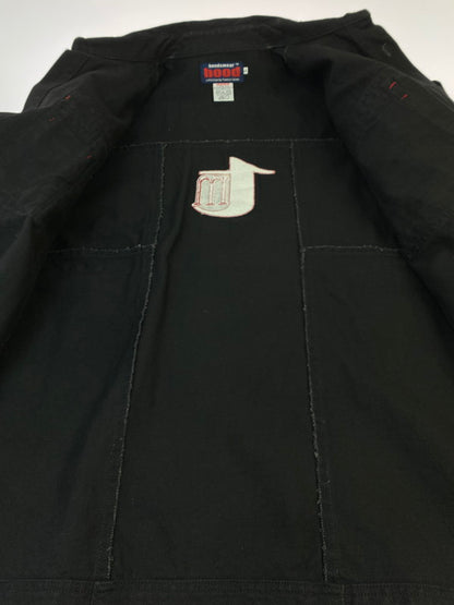 【中古品】【メンズ】 HOODSWEAR フッドスウェアー HOOD BLACK DENIM COVERALL フード ブラック デニム カバーオール ジャケット 146-260215-SH-11-min サイズ：L カラー：ブラック 万代Net店