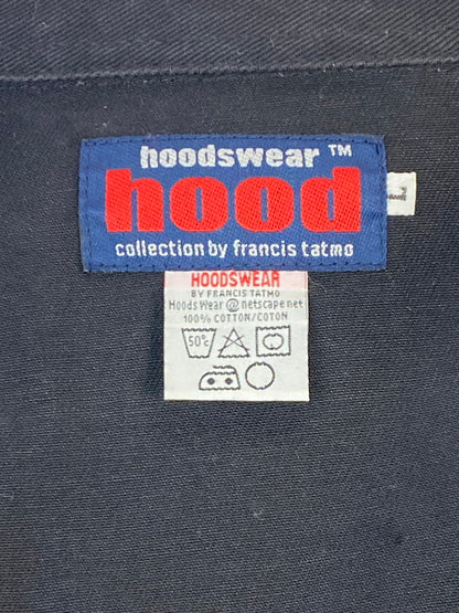 【中古品】【メンズ】 HOODSWEAR フッドスウェアー HOOD BLACK DENIM COVERALL フード ブラック デニム カバーオール ジャケット 146-260215-SH-11-min サイズ：L カラー：ブラック 万代Net店
