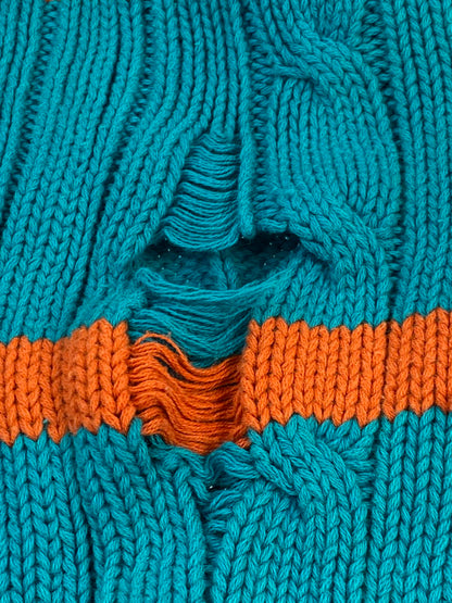【現状渡し品】【メンズ】 RALPH LAUREN ラルフローレン 90's BORDER KNIT 90年代 ボーダー ニット トップス 146-260215-SH-10-min サイズ：L カラー：エメラルドブルー/オレンジ 万代Net店