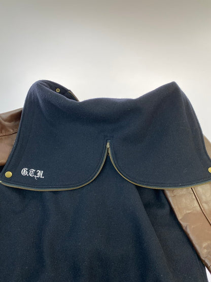 【中古品】【メンズ】 Supreme シュプリーム 12AW HOODED VARSITY JACKET フーデッド バーシティージャケット アウター フード付きスタジャン 149-260131-kk-30-min サイズ：S カラー：ネイビー/ブラウン 万代Net店