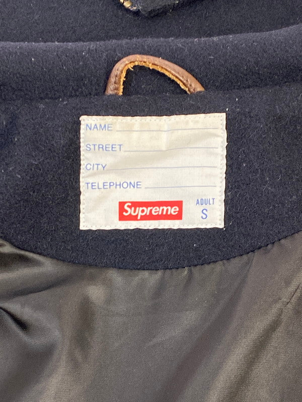 【中古品】【メンズ】 Supreme シュプリーム 12AW HOODED VARSITY JACKET フーデッド バーシティージャケット アウター フード付きスタジャン 149-260131-kk-30-min サイズ：S カラー：ネイビー/ブラウン 万代Net店