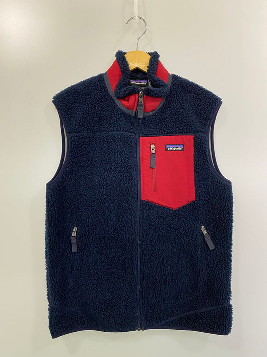 【中古品】【メンズ】 patagonia パタゴニア 17AW CLASSIC RETRO-X VEST 23048FA17 クラシック レトロX ベスト ライトアウター フリースベスト 144-260214-kk-26-min サイズ：S カラー：ネイビー 万代Net店