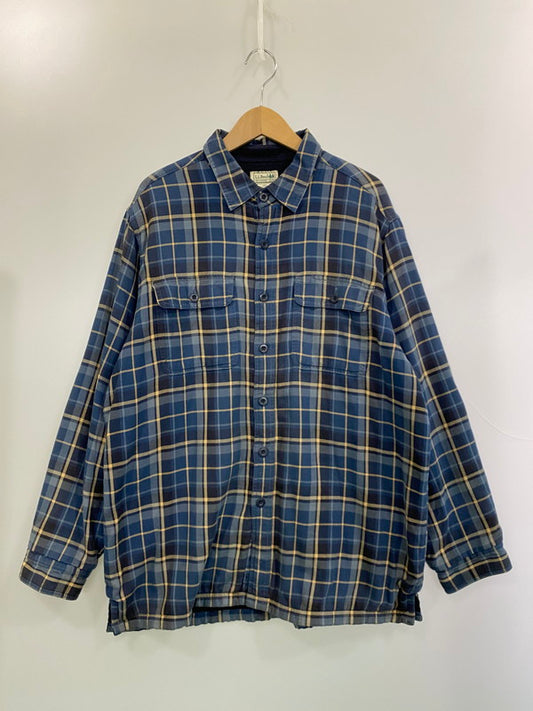【中古品】【メンズ】 L.L.Bean エルエルビーン FLEECE LINER CHECK SHIRT フリース ライナー チェック シャツ メンズ トップス 144-260220-em-46-min サイズ：L カラー：ブルー 万代Net店
