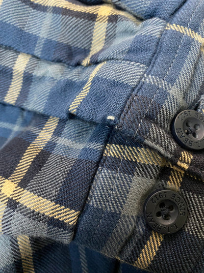 【中古品】【メンズ】 L.L.Bean エルエルビーン FLEECE LINER CHECK SHIRT フリース ライナー チェック シャツ メンズ トップス 144-260220-em-46-min サイズ：L カラー：ブルー 万代Net店