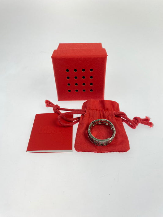 【中古品】【メンズ】 DIESEL ディーゼル DX1347040 CHAIN MOTIF LOGO RING リング 指輪 192-260207-zi-35-min カラー：シルバー 24号 万代Net店