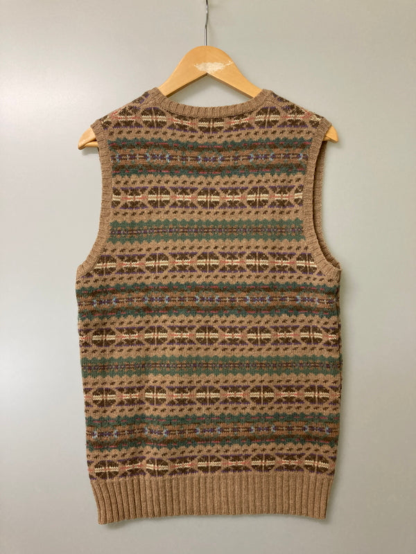 【中古品】【メンズ】 POLO GOLF RALPH LAUREN ポロゴルフ ラルフローレン 90's WOOL KNIT VEST 90年代 ウールニットベスト トップス 146-260201-kk-20-min サイズ：M カラー：ブラウン 万代Net店