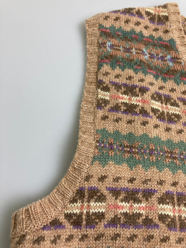 【中古品】【メンズ】 POLO GOLF RALPH LAUREN ポロゴルフ ラルフローレン 90's WOOL KNIT VEST 90年代 ウールニットベスト トップス 146-260201-kk-20-min サイズ：M カラー：ブラウン 万代Net店