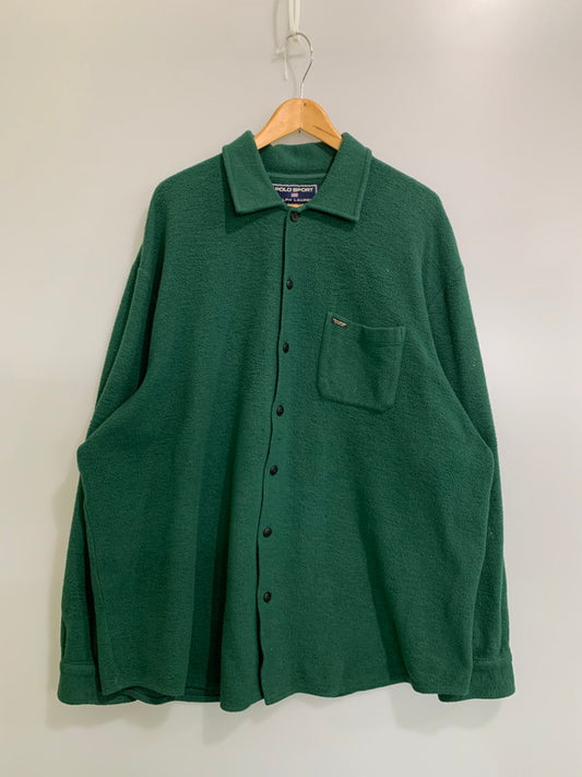 【中古品】【メンズ】 POLO SPORTS ポロスポーツ L/S FLEECE SHIRT ロングスリーブ フリースシャツ 長袖 トップス 146-260222-kk-11-min サイズ：XXL カラー：グリーン 万代Net店