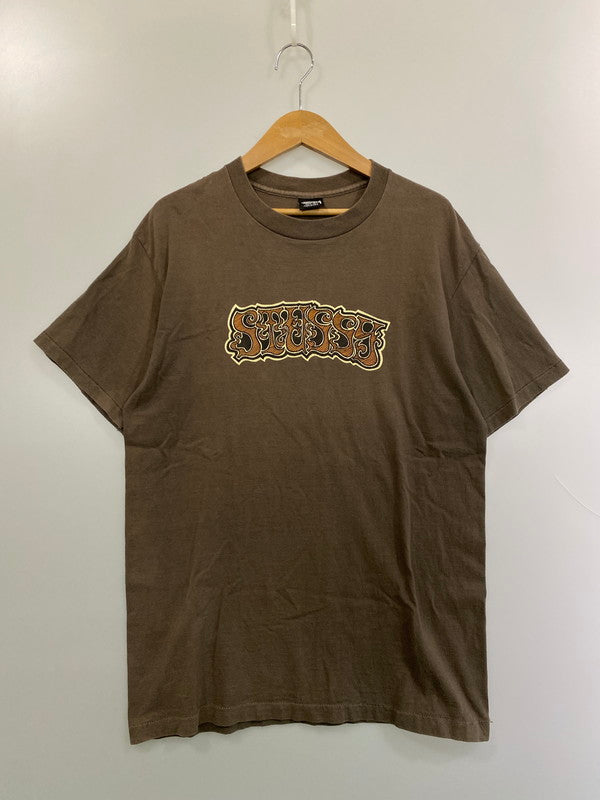 【中古品】【メンズ】 STUSSY ステューシー 80-90's LOGO S/S TEE VINTAGE 80-90年代 ロゴ ショートスリーブ Tシャツ 半袖 トップス ヴィンテージ 142-260131-kk-20-min サイズ：L カラー：グレー系 万代Net店