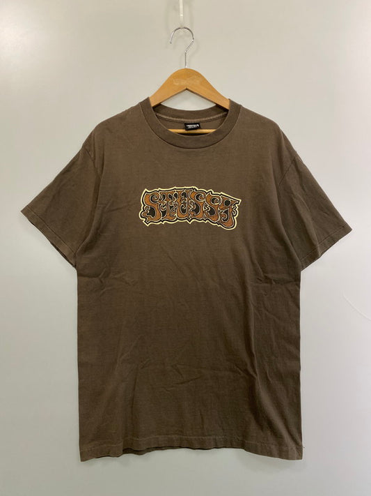 【中古品】【メンズ】 STUSSY ステューシー 80-90's LOGO S/S TEE VINTAGE 80-90年代 ロゴ ショートスリーブ Tシャツ 半袖 トップス ヴィンテージ 142-260131-kk-20-min サイズ：L カラー：グレー系 万代Net店