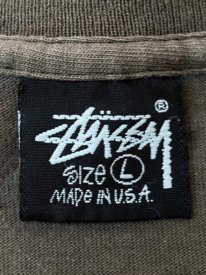 【中古品】【メンズ】 STUSSY ステューシー 80-90's LOGO S/S TEE VINTAGE 80-90年代 ロゴ ショートスリーブ Tシャツ 半袖 トップス ヴィンテージ 142-260131-kk-20-min サイズ：L カラー：グレー系 万代Net店